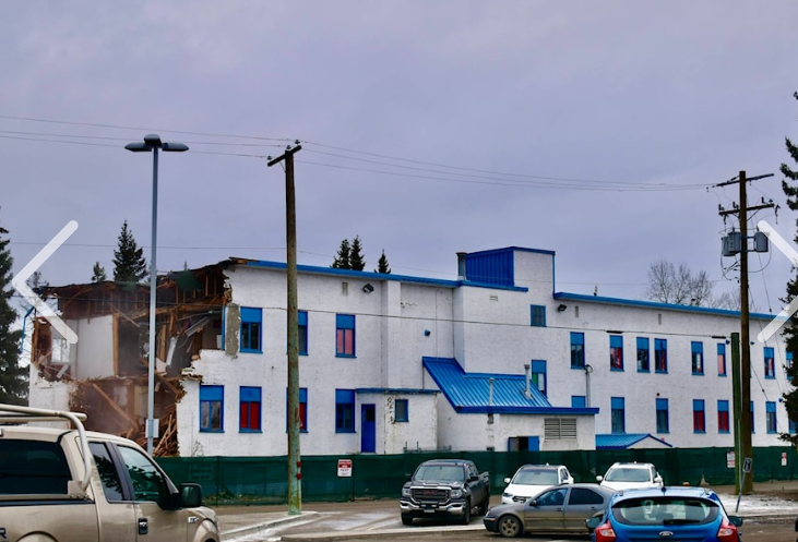 Hospital building demolition